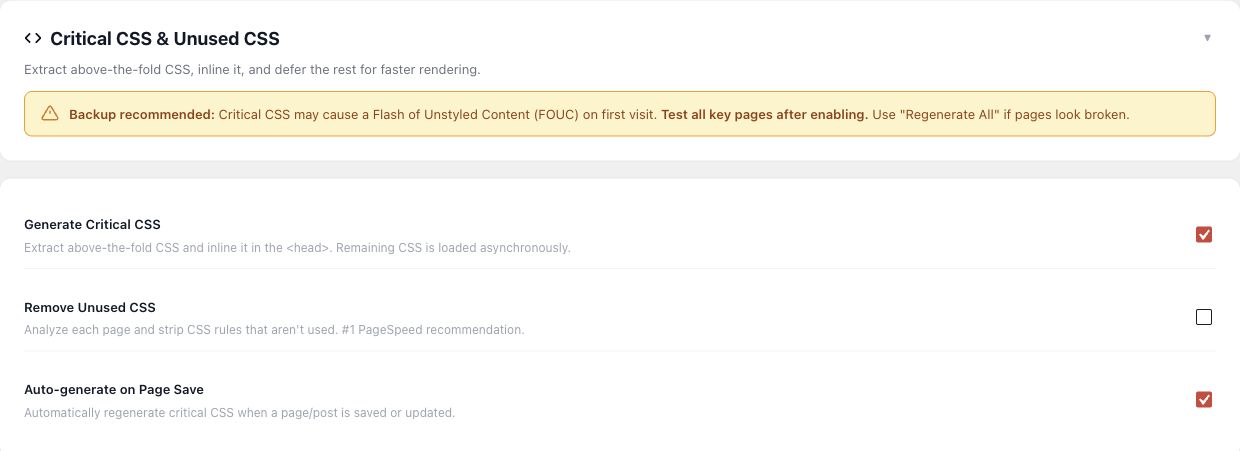 How to Reduce Render-Blocking CSS on an Elementor Page 2 Critical CSS controls