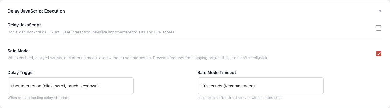 How to Delay JavaScript Without Breaking Elementor Menus or Forms 2 JavaScript timing controls