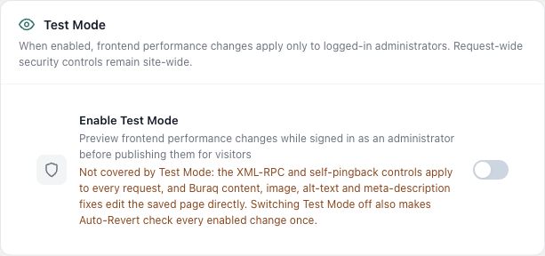 How to Delay JavaScript Without Breaking Elementor Menus or Forms 3 Test Mode settings