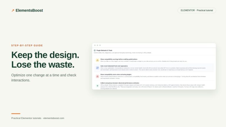 ElementsBoost compatibility warnings and automatic recovery controls.