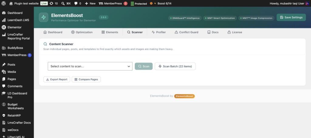 ElementsBoost content scan for an Elementor site still slow after caching for Elementor slow after caching