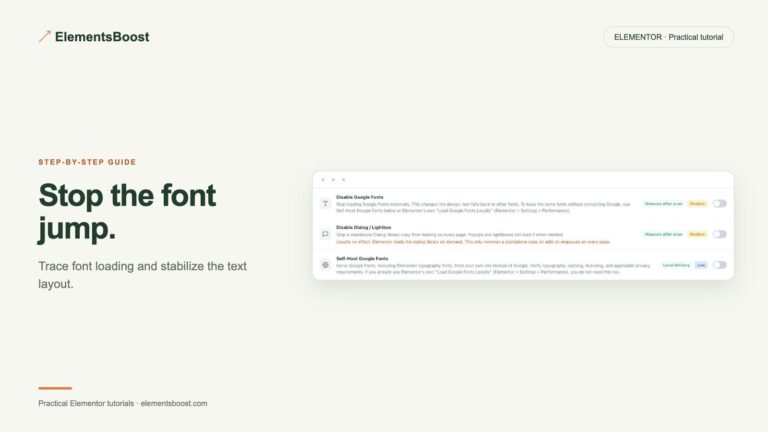 Stop the font jump. ElementsBoost review your font loading.