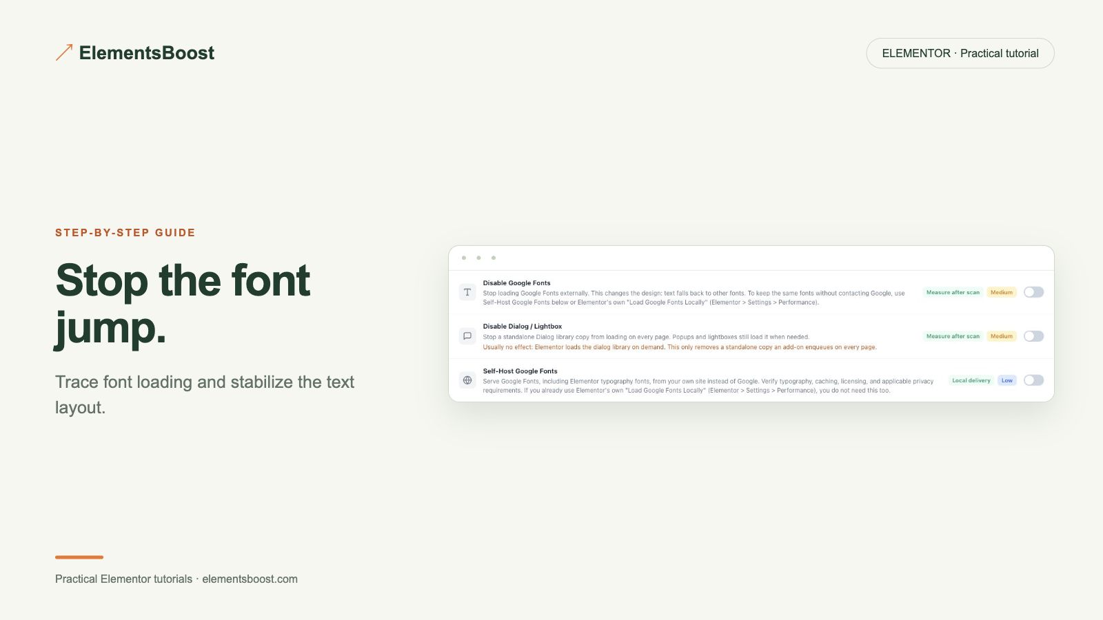 Stop the font jump. ElementsBoost review your font loading.