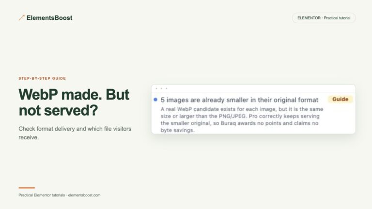 WebP made. But not served? ElementsBoost why a smaller original can win.