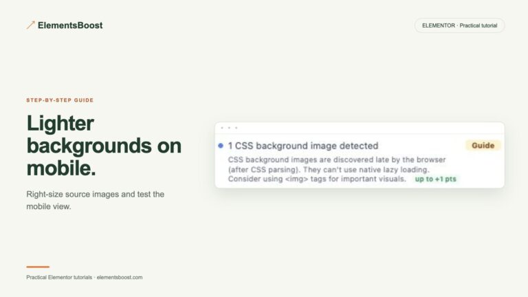 Lighter backgrounds on mobile. ElementsBoost review CSS background images.