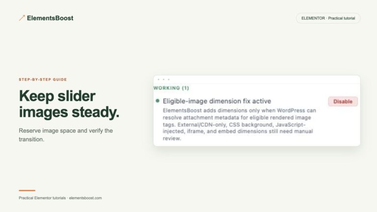 Keep slider images steady. ElementsBoost review eligible image dimensions.